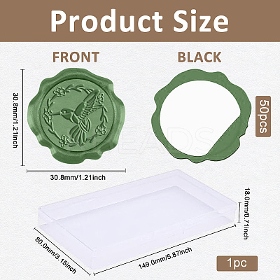 50Pcs Adhesive Wax Seal Stickers DIY-CA0006-13G-1