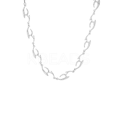 201 Stainless Steel Alloy Liquid Irregular Link Chain Necklaces FS-WG172B5-01-1-1
