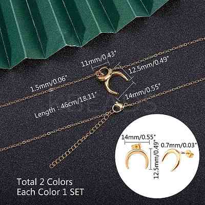 304 Stainless Steel Jeweley Sets SJEW-UN0001-02-1