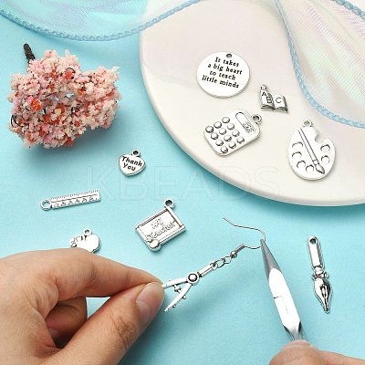100Pcs 10 Styles Tibetan Style Alloy Pendants TIBEP-CJ0002-97-1