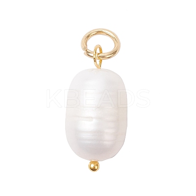 Natural Cultured Freshwater Pearl Rice Pendants PALLOY-JF04200-02-1