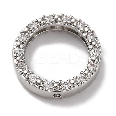 Rack Plating Brass with Cubic Zirconia Bead Frame KK-S406-09C-P-1