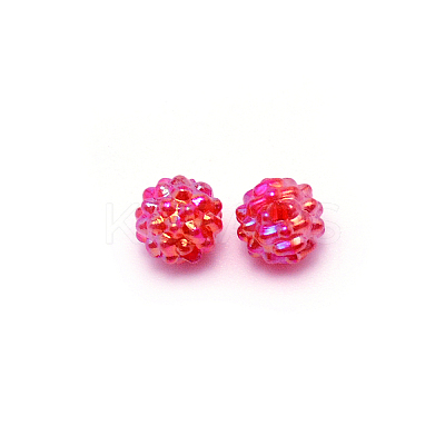 Opaque Acrylic Waxberry Beads OACR-CJC0006-01C-1