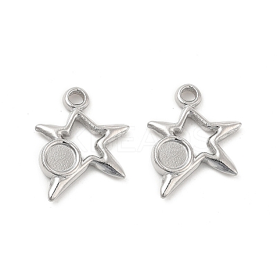 Tarnish Resistant 304 Stainless Steel Pendants Cabochon Settings STAS-B032-21P-1