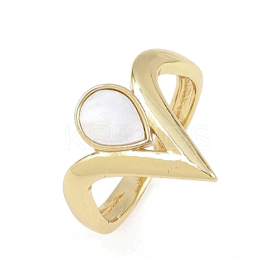 Brass Open Cuff Rings for Women RJEW-K308-04B-G-1