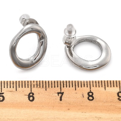 304 Stainless Steel Chunky Oval Studs Earrings for Women LS-EJEW-K306-28P-1