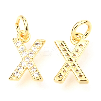 Brass Micro Pave Cubic Zirconia Charms ZIRC-O037-14G-1
