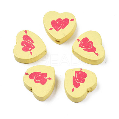 Spray Painted Maple Wood Beads WOOD-Q030-88-1