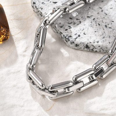 304 Stainless Steel Rectangle Link Chain Bracelets for Women Men BJEW-F488-30P-02-1