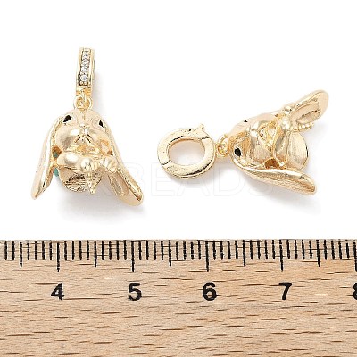 Brass Micro Pave Cubic Zirconia Pendant Bails KK-C077-10G-1
