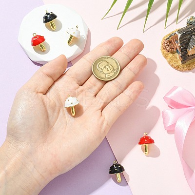 6Pcs 3 Colors Brass Enamel Pendants KK-CJ0003-61-1