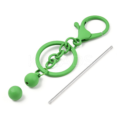 Spray Painted Alloy Bar Beadable Keychain for Jewelry Making DIY Crafts KEYC-A011-02D-1