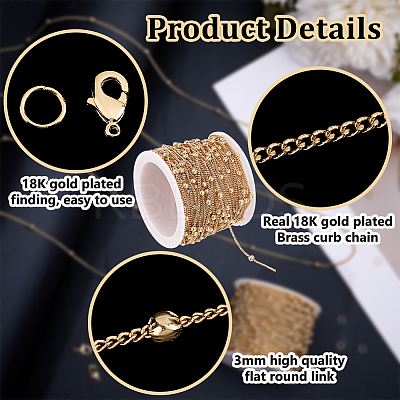 DIY Brass Curb Chain Bracelet Necklace Making Kit DIY-BBC0001-87G-1