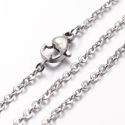 Non-Tarnish 304 Stainless Steel Cable Chain Necklaces LS-NJEW-H445-16P-1