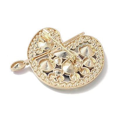 Color Palette Alloy Rhinestone Brooches for Backpack Clothes JEWB-M067-02G-1