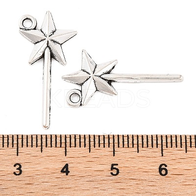 Fairy Tale Tibetan Style Alloy Magic Wand Pendants X-TIBEP-36112-AS-RS-1
