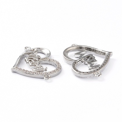 Brass Micro Pave Clear Cubic Zirconia Links ZIRC-J039-12P-1