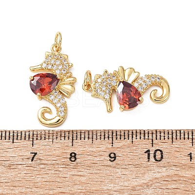 Brass Micro Pave Cubic Zirconia Pendants KK-C143-09G-1