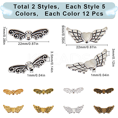 120Pcs 10 Styles Tibetan Style Alloy Beads FIND-SC0009-29-1