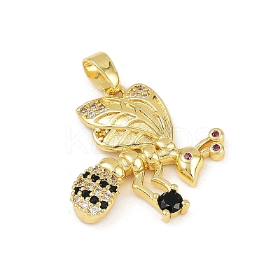 Brass Micro Pave Cubic Zirconia Pendants KK-F908-12G-1