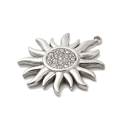304 Stainless Steel Rhinestone Pendants STAS-A122-03P-1
