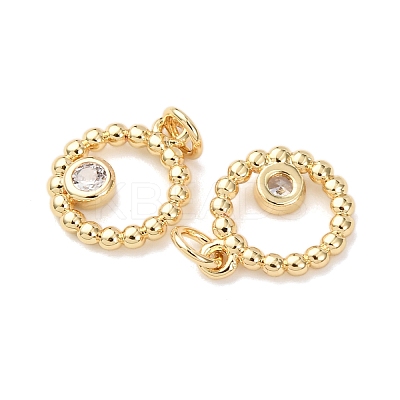 Brass Micro Pave Cubic Zirconia Pendants KK-D019-11G-1