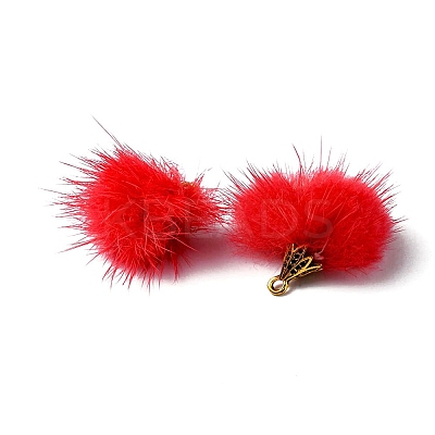 Faux Mink Fur Tassel Pendant Decorations FIND-YW0002-24C-1