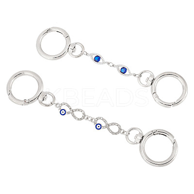 1 Set Alloy Enamel Evil Eye Links Bag Strap Extenders FIND-AR0003-58-1