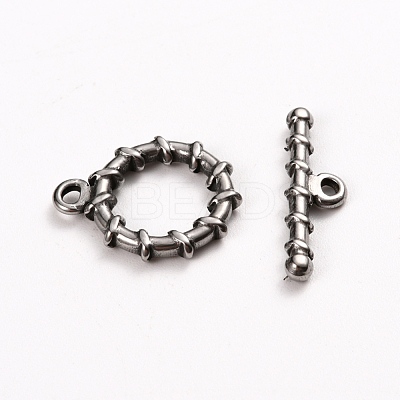 Tarnish Resistant 304 Stainless Steel Toggle Clasps STAS-D142-05A-P-1