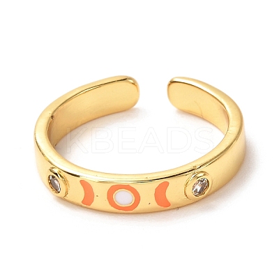 Moon & Sun Golden Enamel Cuff Rings for Women KK-G404-05-1