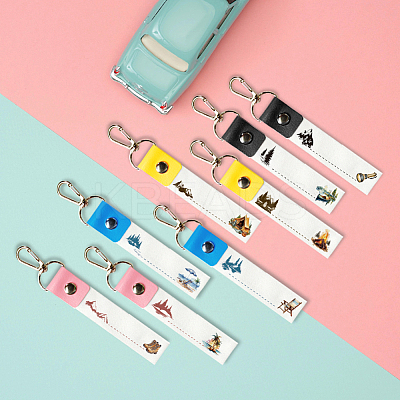 PU Leather & Cotton Name Marker Keychain AJEW-WH0514-035-1