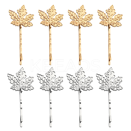 8Pcs 2 Colors Iron & Alloy Hair Bobby Pins PHAR-HY0001-13-1