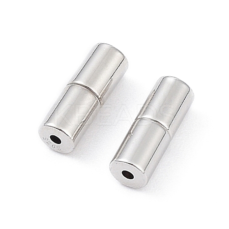 Anti-Tarnish Rhodium Plated 925 Sterling Silver Screw Clasps STER-K173-08P-1