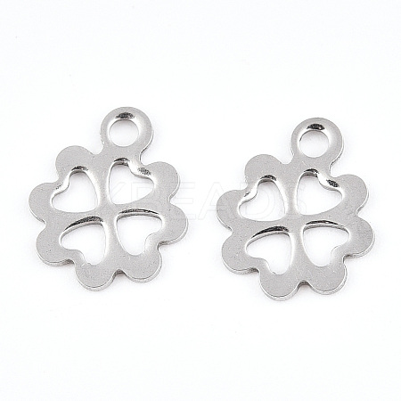 Tarnish Resistant 201 Stainless Steel Flower Charms STAS-R064-29-1