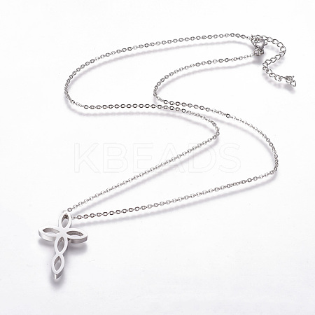 304 Stainless Steel Pendant Necklaces NJEW-F264-04P-1