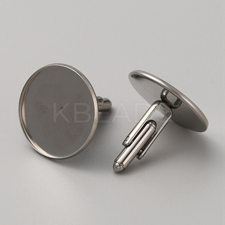 304 Stainless Steel Cuff Button STAS-WH0022-96P-1