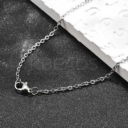 Non-Tarnish Unisex Classic Plain 304 Stainless Steel Mens Womens Necklaces STAS-H325-P-1