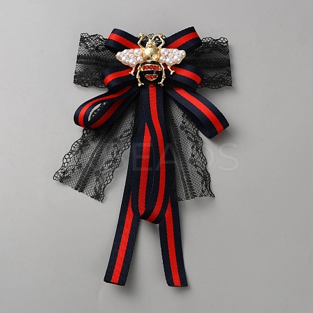 Bowknot & Bees Cloth Brooches for Women JEWB-WH20003-10-1