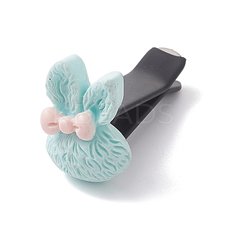Rabbit with Bowknot Resin Car Air Vent Clips JEWB-BR00147-02-1