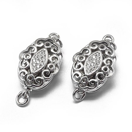 Anti-Tarnish Rhodium Plated 925 Sterling Silver Box Clasps STER-L057-010P-1