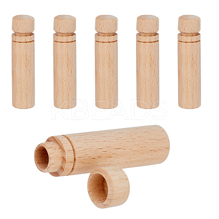 5Pcs Wooden Sewing Needle Holder Storage Case AJEW-FH0004-83-1