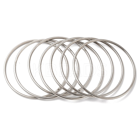 7Pcs 201 Stainless Steel Thin Plain Bangle Sets for Women BJEW-L664-022K-P01-1