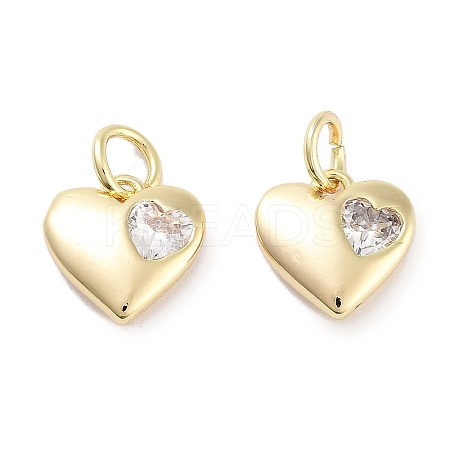 Brass Micro Pave Cubic Zirconia Charms KK-C051-03G-1