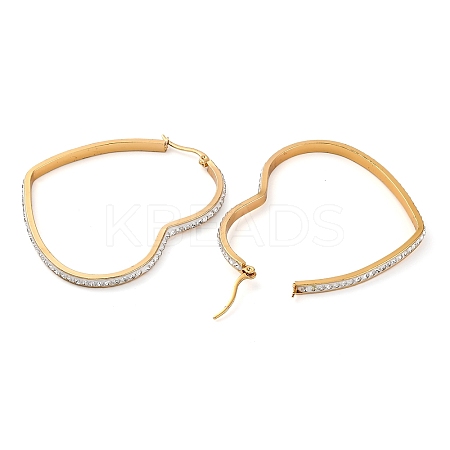 304 Stainless Steel Heart Hoop Earrings EJEW-S242-01G-H-1
