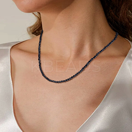 1Pc Faceted Rondelle Glass Beaded Necklaces for Women NJEW-LP0007-05A-1