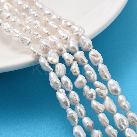 Natural Baroque Keshi Pearl Beads Strands PEAR-P064-06A-01A-1