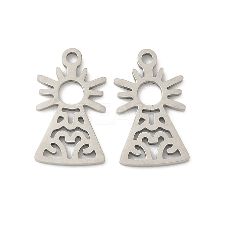 201 Stainless Steel Laser Cut Pendants STAS-P428-10P-02-1