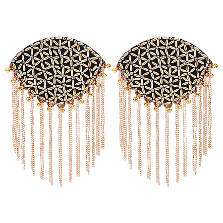 2Pcs Detachable Iron Tassel Epaulettes AJEW-FH0006-25G-1