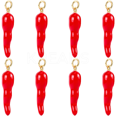 8Pcs Brass Enamel Pendants KK-BBC0019-81-1