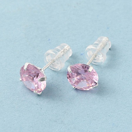 Cubic Zirconia Diamond Stud Earrings LS-STER-M105-01C-S-1